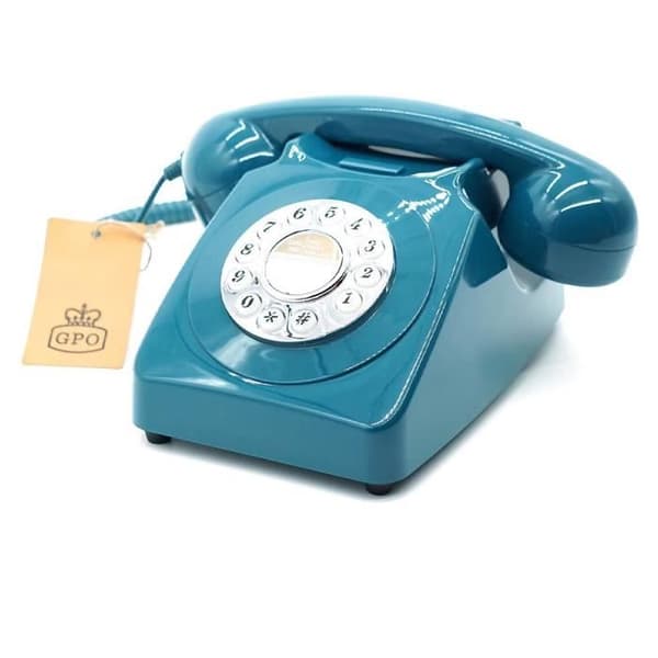 Retro knapptelefon - GPO - 746 - Azur - Kompatibel med internetbox - Klockringning