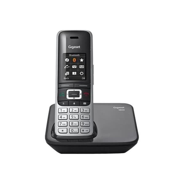 Gigaset S850 Trådlös telefon Bluetooth-gränssnitt med DECT\GAP nummerpresentation svart, platina-S30852-H2605-C101