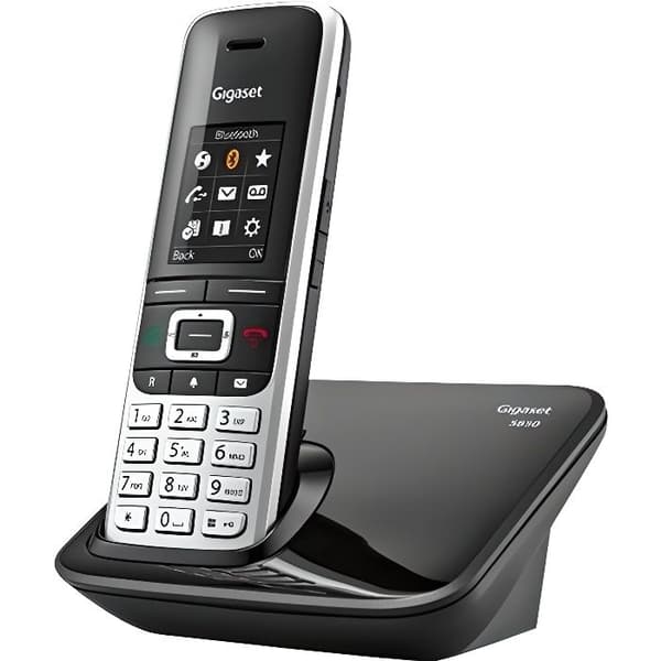 Gigaset S850 Trådlös telefon Bluetooth-gränssnitt med DECT\GAP nummerpresentation svart, platina-S30852-H2605-C101