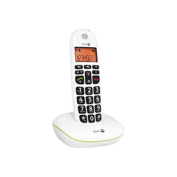 DORO PhoneEasy 100w trådlös telefon - Nummerpresentation - Vit - 20 namn och nummer Vit