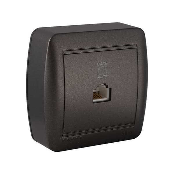 Telefon och ADSL-uttag Solera Mural Grafit RJ45