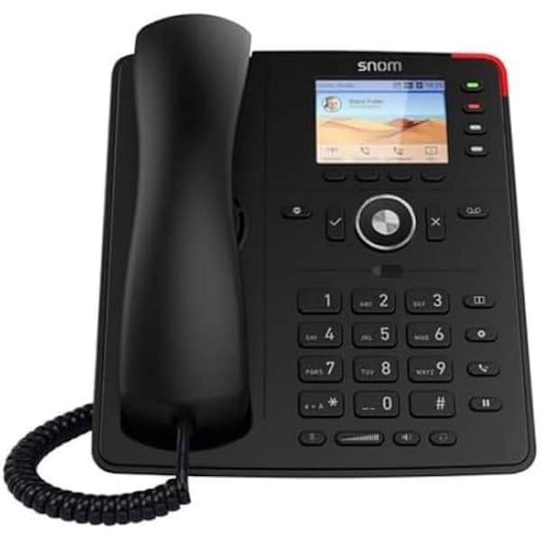 Snom D713 fast telefon med kabel med högupplöst TFT-färgskärm, 4 programmerbara LED-knappar, fast telefon med kabel,