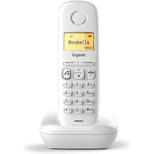 Gigaset A270, DECT-telefon, Trådlös lur, Högtalare, 80 poster, Nummerpresentation, Vit