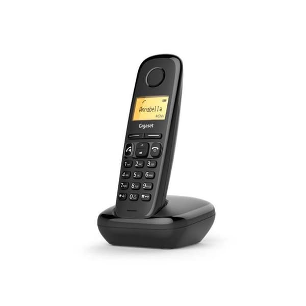 Gigaset A270A, Analog-DECT-telefon, Trådlös lur, Högtalare, 80 poster, Nummerpresentation, Svart