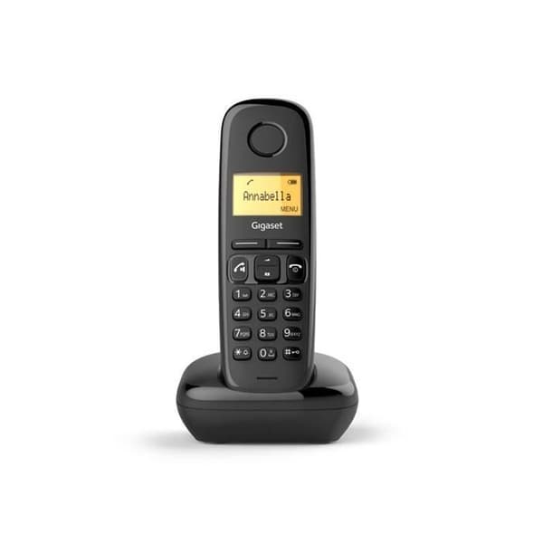 Gigaset A270A, Analog-DECT-telefon, Trådlös lur, Högtalare, 80 poster, Nummerpresentation, Svart
