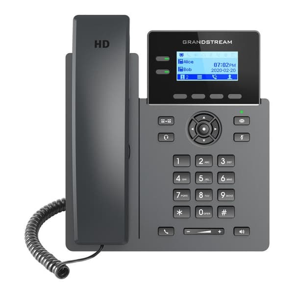 GrandStream Networks Svart 2-linjers WiFi LCD-fast telefon - GRP2602p Svart
