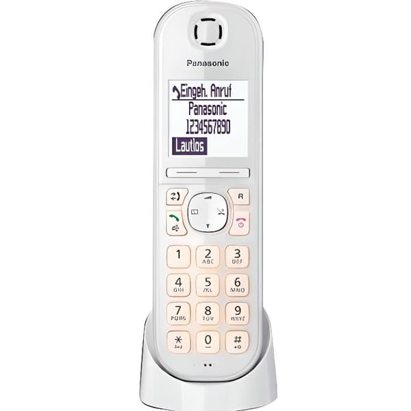 Panasonic KX-TGQ200 trådlös telefon - Vit - Katalog 100 namn och nummer - Handsfree - 30 ringsignaler