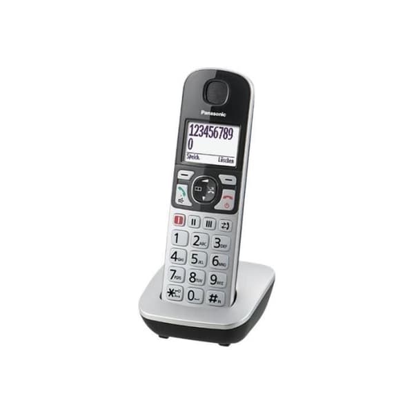 Panasonic KX-TGE510 trådlös telefon med DECT/GAP nummerpresentation svart och silver Svart, Silver