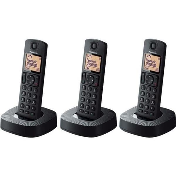 Panasonic KX-TGC313SPB Trio Black trådlös telefon - Handsfree och samtalsblockering Svart