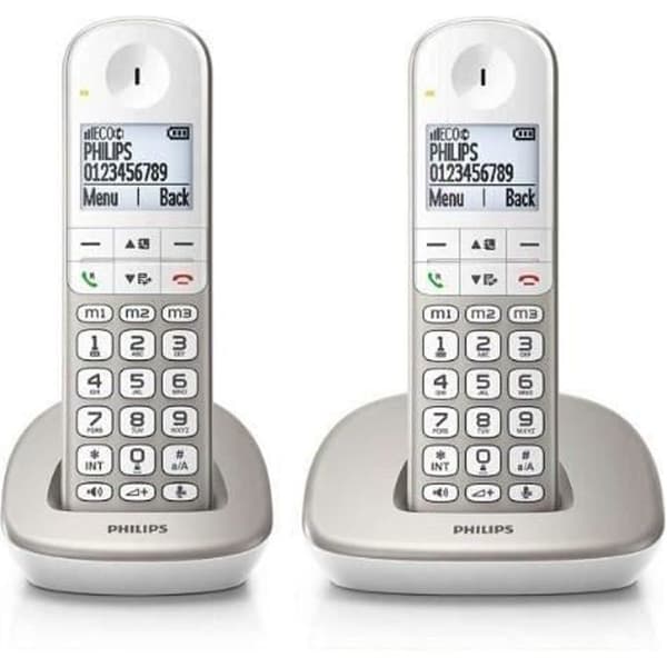 Philips sladdlös telefon XL4902S-22 1,9" 550 mAh GAP (2 st) Vit