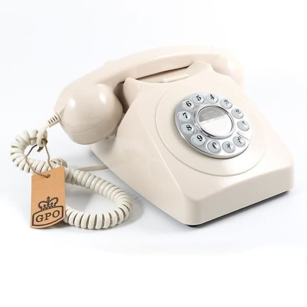 Retro tryckknapp telefon - GPO - 746 - Elfenben - Kompatibel med internetbox - Klockringning