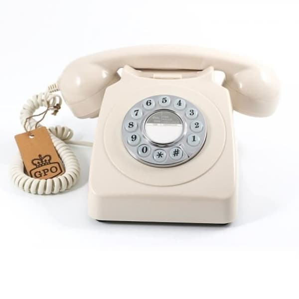 Retro tryckknapp telefon - GPO - 746 - Elfenben - Kompatibel med internetbox - Klockringning