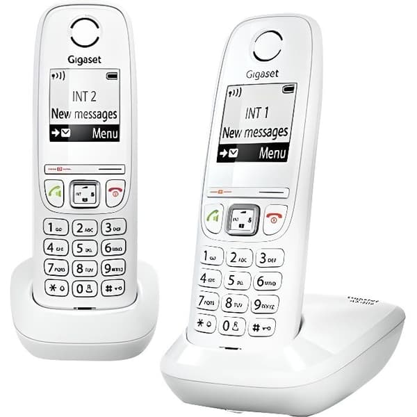 Gigaset AS405 Duo Trådlös telefon med DECT\GAP nummerpresentation vit + extra handenhet Vit