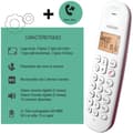 Miniatyrbild 6 av 6: Fast trådlös telefon - LOGICOM - DECT ILOA 150 SOLO - Hallon - Utan telefonsvarare