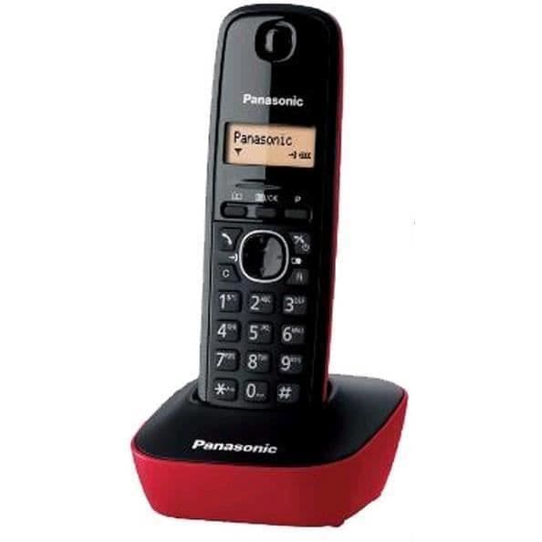 Panasonic KX-TG1611, DECT-telefon, Högtalartelefon, 50 ingångar, Nummerpresentation, Svart, Röd