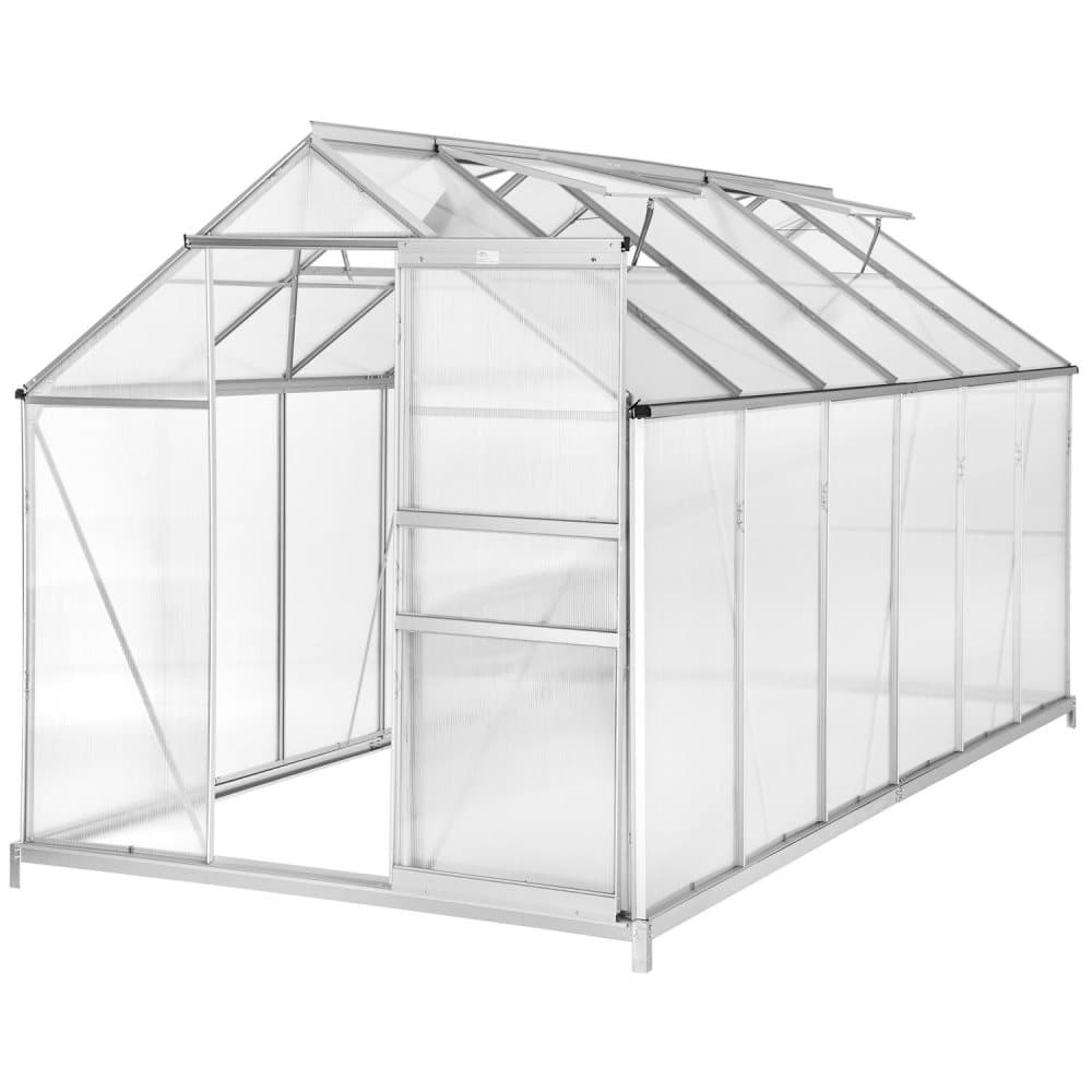 Drivhus med fundament - 375 x 185 x 195 cm