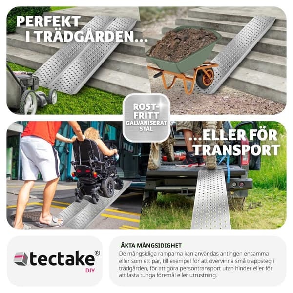 Lastramp Sven, 2-pack, 400 kg lastkapacitet, halkfria - silver