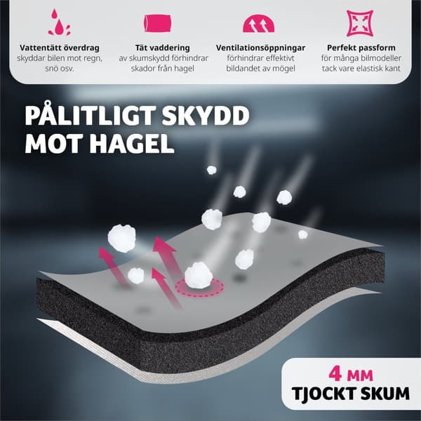 Hagelskydd för bil, vattentät - M (431 x 165 x 120 cm)