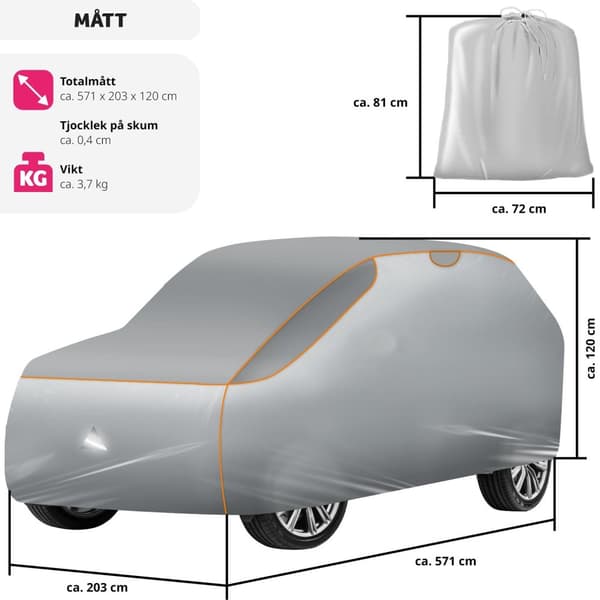 Hagelskydd för bil, vattentät - SUV / VAN BIG (571 x 203 x 120 cm)