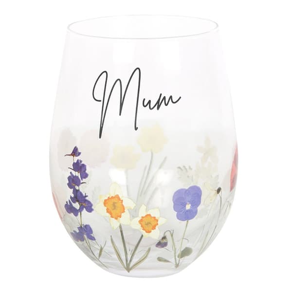 Something Different Mum Wild Flowers Stemless Wine Glass White One Size