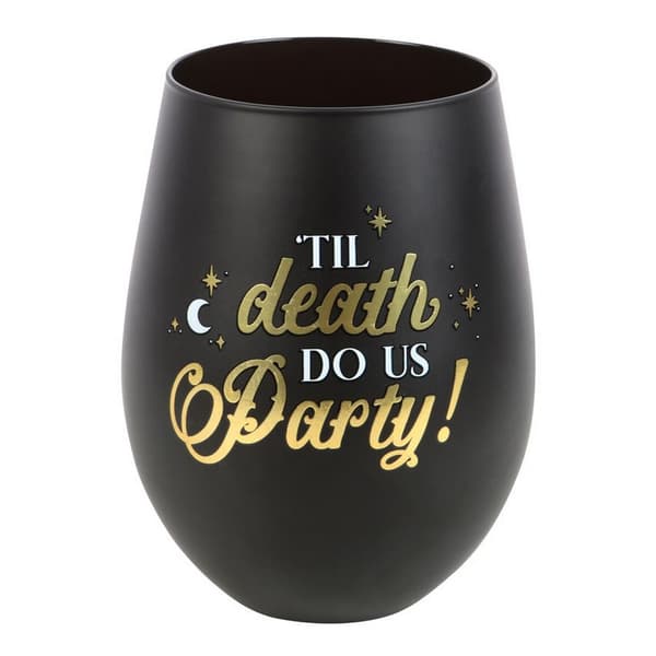 Something Different Wine Glass Black/Gold One Size