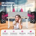 Miniatyrbild 4 av 9: Skrivbordsvägg, avskiljare Noisy med rundade hörn - 160 x 40 cm, grå