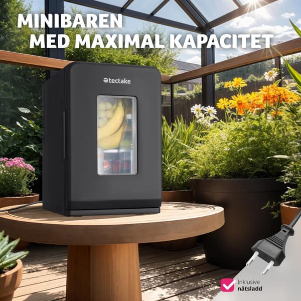 Bärbart mini-kylskåp med 2 i 1 funktion 27x31x41cm - svart