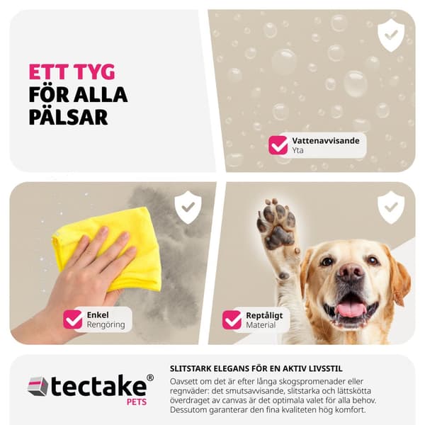 Hundbilstol Milow, vadderad, med säkerhetskoppel - beige