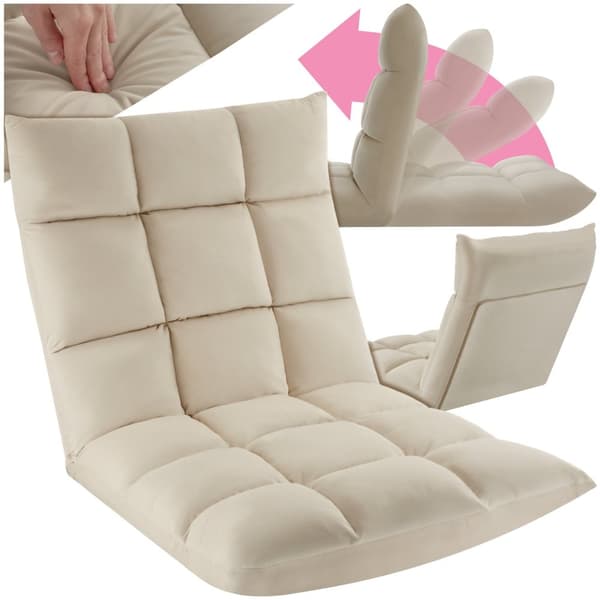 Avslappningsfåtölj Snooze, 2 i 1, sammet, 14-stegs justerbar - beige