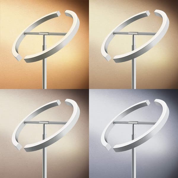Golvlampa Auralis LED 20W, läslampa med dimmer - Matt nickel