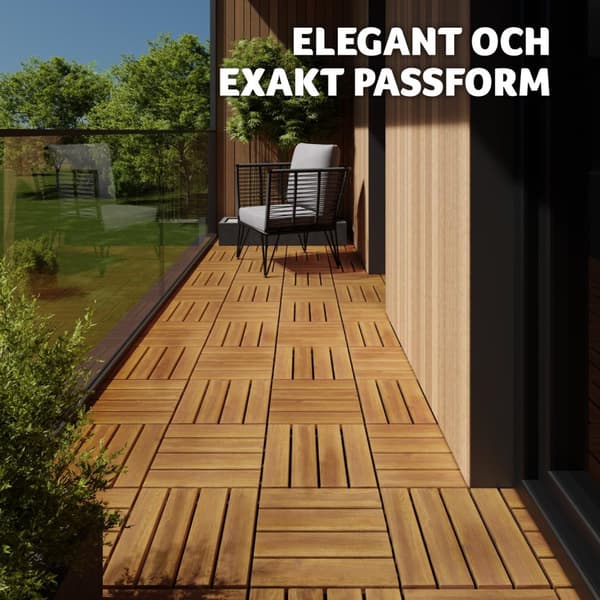20-pack terrassplattor Tabula i akacieträ, 4 lameller per platta - brun