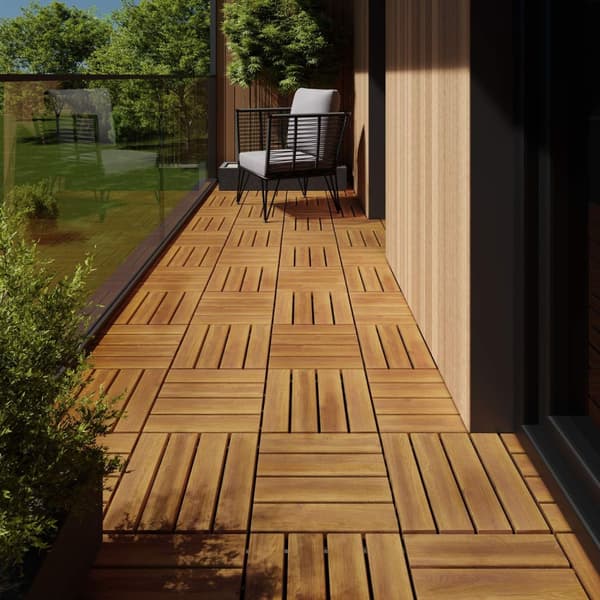 20-pack terrassplattor Tabula i akacieträ, 4 lameller per platta - brun