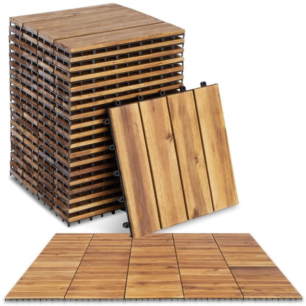 20-pack terrassplattor Tabula i akacieträ, 4 lameller per platta - brun