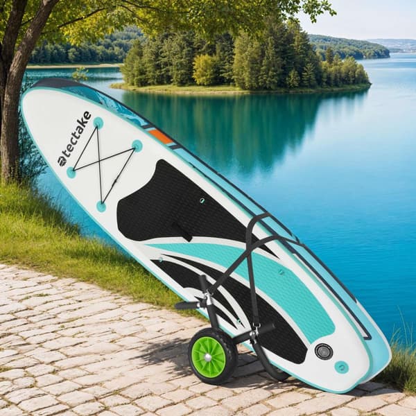 Transportvagn för surfbräda WaveWheel, hopfällbar, för 2 brädor - svart/grön