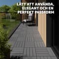 Miniatyrbild 7 av 9: Golvplattor Tegulas, WPC med träutseende - grå, Uppsättning av 11