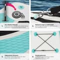 Miniatyrbild 5 av 11: Stand-Up Paddle Board Zenon, 2-i-1 uppblåsbar, komplett set - vit/turkos