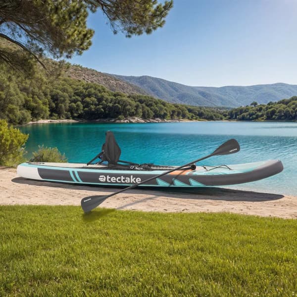 Stand-Up Paddle Board Zenon, 2-i-1 uppblåsbar, komplett set - turkos/orange