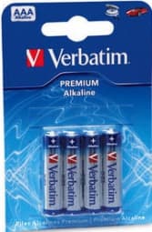 BATERIE VERBATIM  AAA (R3), 1.5V alcalina,  4 buc., "49920" (timbru verde 0.32 lei)