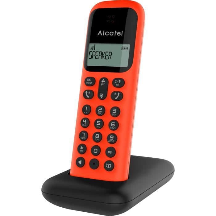 ALCATEL Fasttelefon D285 SOLO Rød trådløs dekt soloforstærket lytning