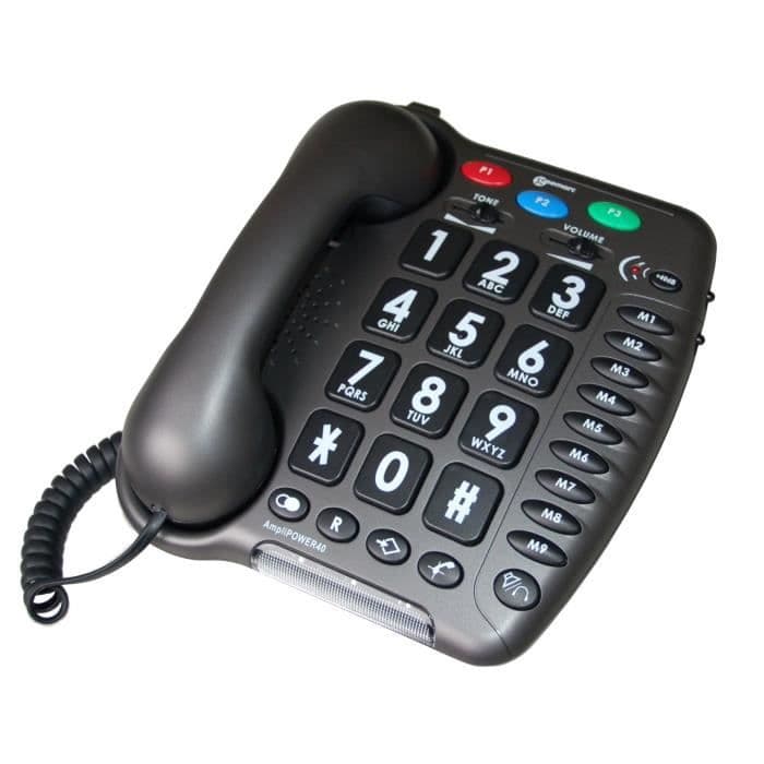 GEEMARC AMPLIPOWER 40 Senior Big Fasttelefon - Antracitgrå