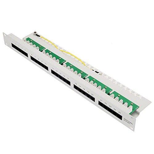 CAT 3 ISDN patchpanel, 25-ports RJ45-stik 8(4), uskærmet, 48,30 cm (19"), 1U (patchpanel, uskærmet)