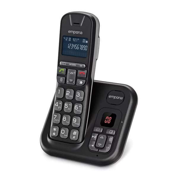 Emporia TH-21AB telefon DECT telefon Nummervisning Sort Sort