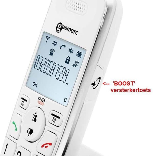 GEEMARC AmpliDECT 295 langaton puhelin, jossa 30dB VERSTERKING SLECHTHORENDENille. Plus VASTAAJA