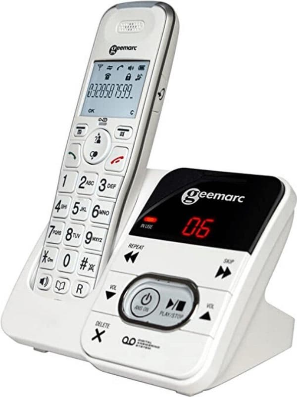 GEEMARC AmpliDECT 295 langaton puhelin, jossa 30dB VERSTERKING SLECHTHORENDENille. Plus VASTAAJA