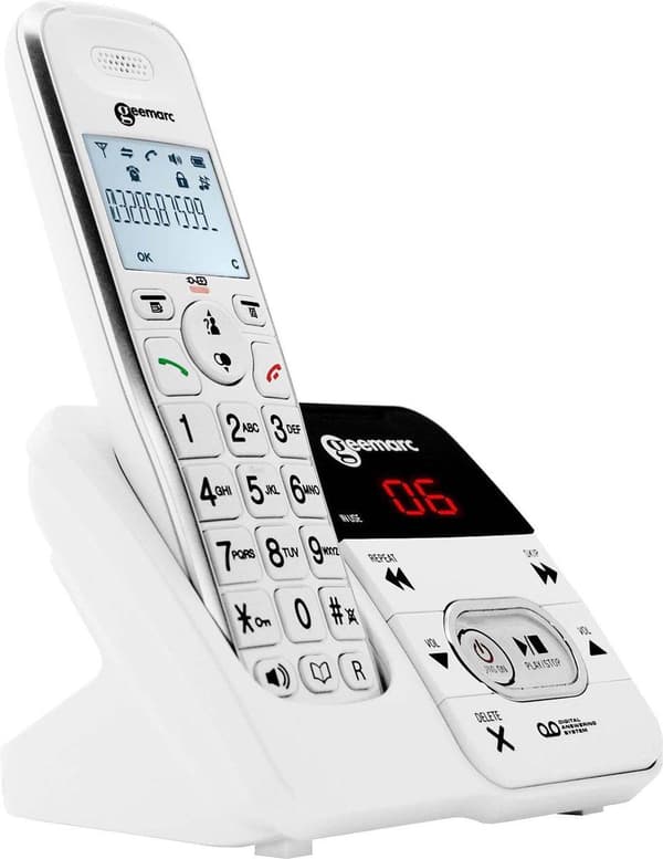 GEEMARC AmpliDECT 295 langaton puhelin, jossa 30dB VERSTERKING SLECHTHORENDENille. Plus VASTAAJA