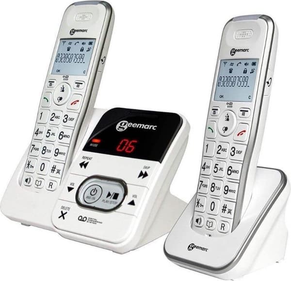 Geemarc Duo - Duo DECT telefon - Svarapparat - Wit