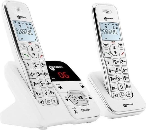 Geemarc Duo - Duo DECT telefon - Svarapparat - Wit