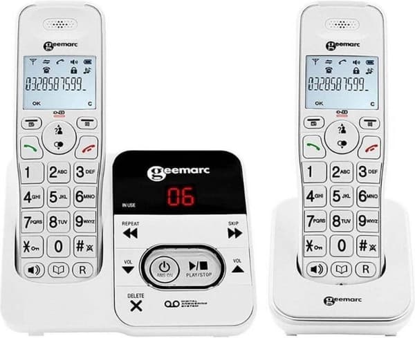 Geemarc Duo - Duo DECT telefon - Svarapparat - Wit