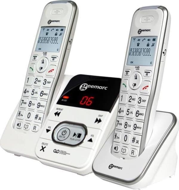Geemarc Duo - Duo DECT telefon - Svarapparat - Wit