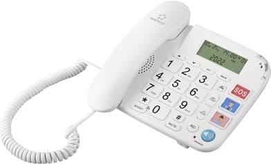 Renkforce RF-DP-400 håndfri seniortelefon med ledning LC-skærm hvid (RF-5239504)